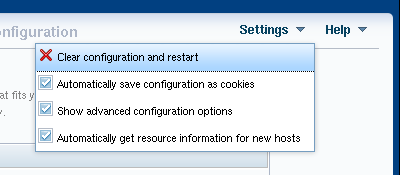 MySQL Cluster Auto-Installer Settings menu detail.