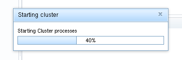 Progress bar showing status of node startup process.