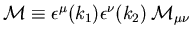 $ {\cal M}\equiv\epsilon^{\mu}(k_1) \epsilon^{\nu}(k_2)  {\cal
M}_{\mu \nu}$