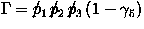 $\Gamma = p\!\!\! /_1\, p\!\!\! /_2\,p\!\!\! /_3\, (1 -\gamma_5)$