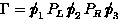 $\Gamma = {p\!\!\! /}_1\, P_L\, {p\!\!\! /}_2\,P_R\, {p\!\!\! /}_3\, $